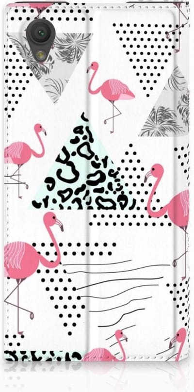 Standcase Hoesje voor Sony Xperia L1 Hoesje maken Flamingo Triangle