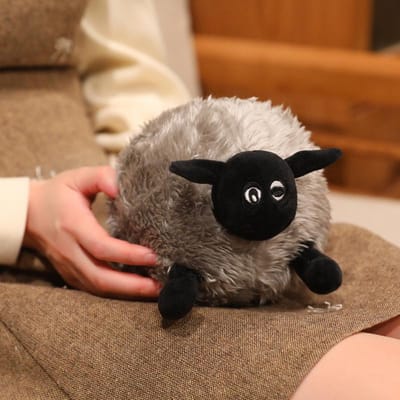 Pluizig Zwart Gezicht Schaap Pluche Speelgoed Super Zacht Ronde Bal Lam Knuffeldier Knuffelbaar Cadeau Voor Meisjes Jongens Kerst Kinderkamer Bank Decoratie 13cm