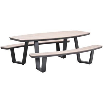 Garden Impressions Sarria picknick set ovaal 220 x 193 - donker grijs