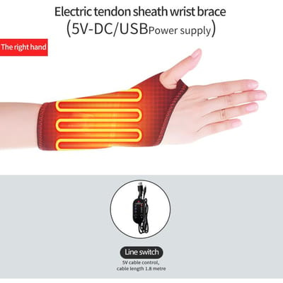 Masseur de poignet électrique portable avec thérapie par chaleur 3 modes de vibration pour soulager la douleur de l'arthrite et du canal carpien EU-Plug