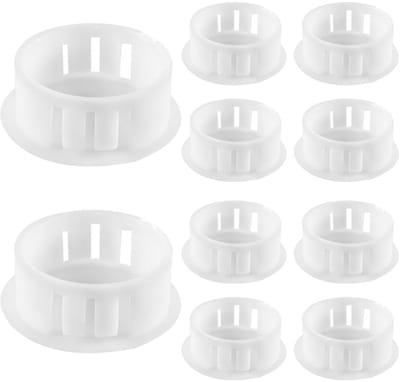 Dailygoods- Gatpluggen 10 stuks - Kunststof - Vlakke ronde - Kliksluiting - Voor tafel/keukenkast/meubels - Afmetingen 11 x 29 mm - Afdekpluggen