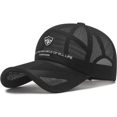 Casquette de Baseball en Maille Respirante à Séchage Rapide pour l'Été Chapeau de Soleil en Filet Respirant Hommes Femmes Sport de Plein Air Anti-UV Tennis Golf Randonnée Casquette de Sport Visières Adjustable black