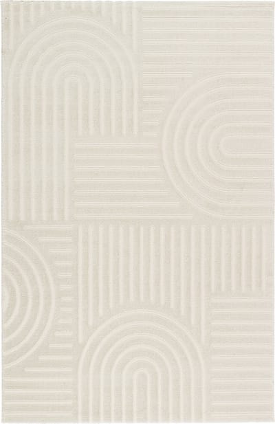 Modern Laagpolig Vloerkleed in Boho Stijl – 80 x 150 cm – Crème – Premium Woonkamer Tapijt – Japans Design met Duurzame Jute onderkant