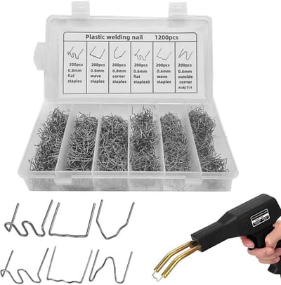 Dailygoods- Lasaccessoires 1200 Stuks - Roestvrij Staal - Kunststof Lassen - Hot Stapels - Bumperreparatieset - Hoge Hardheid - Lasdraad