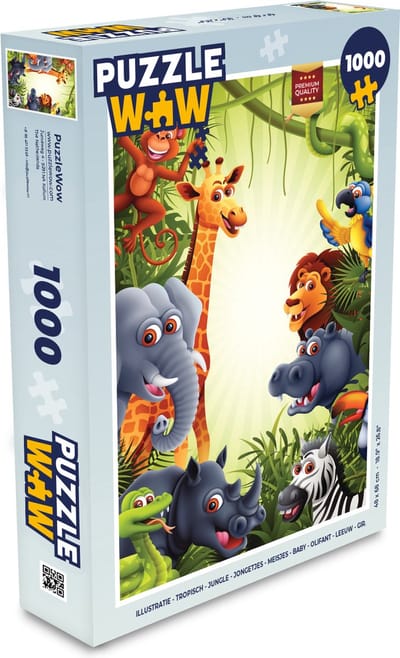 Puzzel Jungle - Jongens - Meiden - Baby - Olifant - Leeuw - Giraf - Legpuzzel - Puzzel 1000 stukjes volwassenen