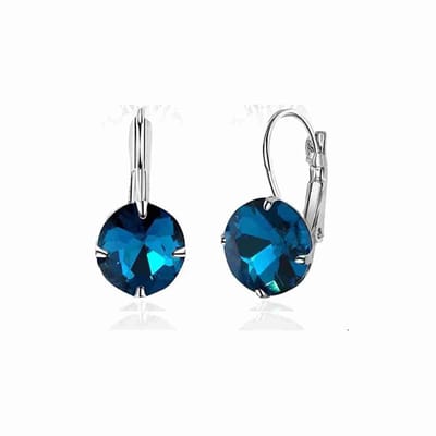 WeLoveSilver - zilverkleurige oorhangers - montana kristal - 10mm