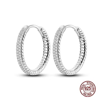 Oorringen - 925 zilver - zirkonia - Buddha stijl - Bali stijl