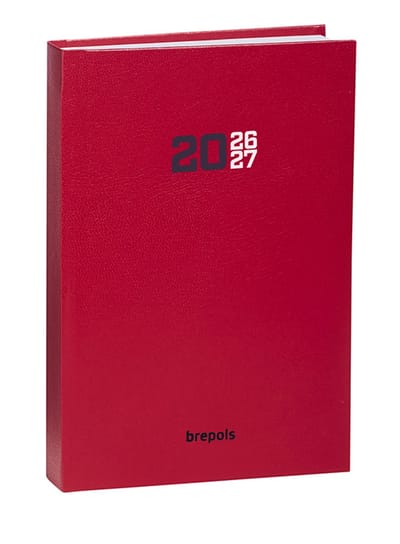 Brepols agenda 2026-2027 - COLLEGE - Schoolagenda - 1 dag per pagina - Gekartonneerde omslag - Dagoverzicht - Rood - 11.5 x 16.9 cm