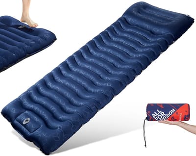 Isomat, campingluchtmatras, zelfopblazend: ultralicht, outdoor, groot, opblaasmatras, dik, zelfopblaasbare slaapmat met kussen, opvouwbaar, thermomat, voor tent, trekking, strand