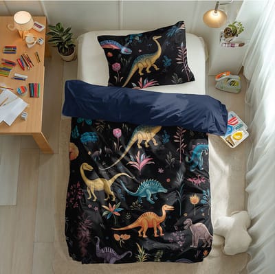 Dekbed-Discounter - Fresh and Co Kids Dekbedovertrek 140 x 200 cm - Verkoelend Katoen - Korte instopstrook - Wassen op 40 graden - Inclusief 1 kussensloop - Colorful Creatures