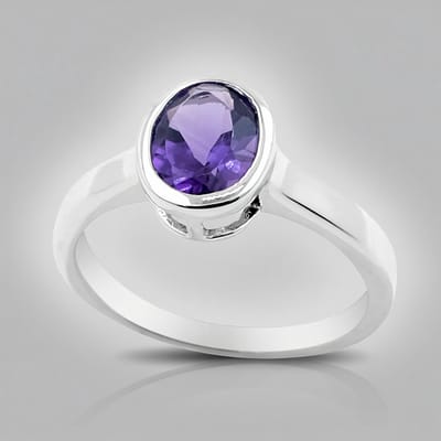 Cavill - Zilveren ring 925 Sterling met 1 008 ct Zambia Amethist - Ovaal slijpsel - Brede elegante damesring paars 22x19 mm