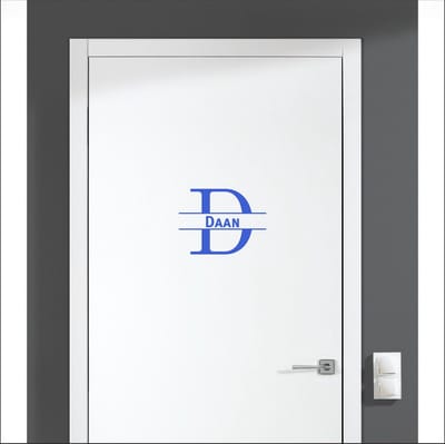 Deursticker Met Naam -  Daan - Blauw