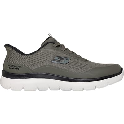Skechers Summits Leyter Textiel Heren Sneakers Olijf/Zwart