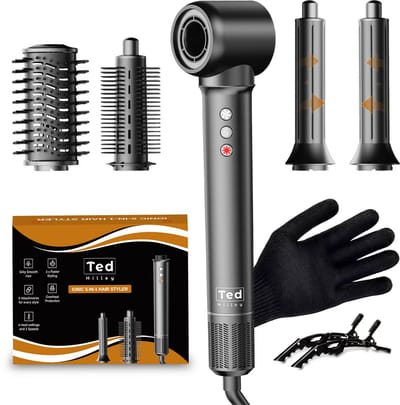 Multistyler 5 in 1 - Airstyler - Krultang 5 in 1 - Stijltang - Fohnborstel - Krulborstel - Warmteborstel - Haarstyler Hairstyler - Stijlborstel - Hair Straightener - Krultang Automatisch - 8 Accessoires | by Ted Hilley®