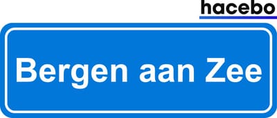 Hacebo - Plaatsnaam Sticker - 29x10 CM - Bergen aan Zee sticker - Verkeersborden sticker - grappige cadeaus - Bergen aan Zee