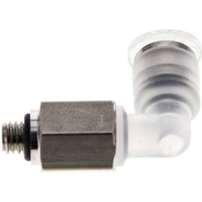 4mm x M 5 90 graden L-verbinding PA/RVS Insteekfitting Buitendraad Draaibaar EPDM