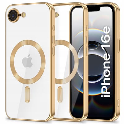 Backcover hoesje Geschikt voor: iPhone 17E / 16E / iPhone SE 4 met geïntegreerde Camera lens bescherming [magnetische hoes] compatibel met MagSafe Dames Heren - Goud