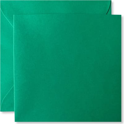 Cards & Crafts 20 x Vierkante Kaarten & Enveloppen Kerst Groen - 13,5x13,5cm / 14x14cm - Vierkant