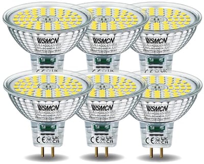 GU5.3 LED Koel Wit MR16 12V Lamp, 6,5W Vervangt 60W Halogeenlamp, 700 Lumen, 120° Diffusiehoek, Flikkervrije Lampen (6 Stuks)