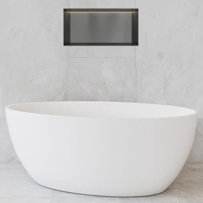 Hotbath &More Inbouwnis - 30 x 60 x 10 cm - Frameless - met LED-verlichting - Geborsteld Gunmetal PVD