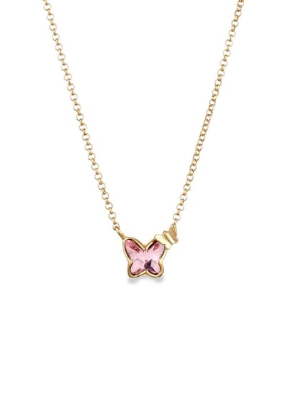 Nenalina - Halsketting - Ketting Dames Vlinder Glaskristallen Wit 925 Sterling Zilver 40 cm -