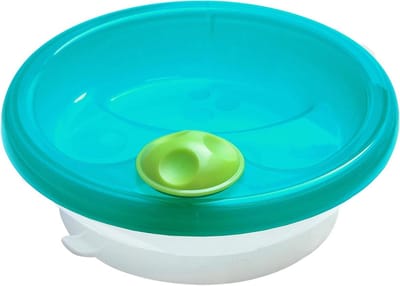 Warmhoudbord Baby - Babyservies Warm - Maaltijd Warm Houden - Met Zuigring - 300 g Inhoud - Petrol