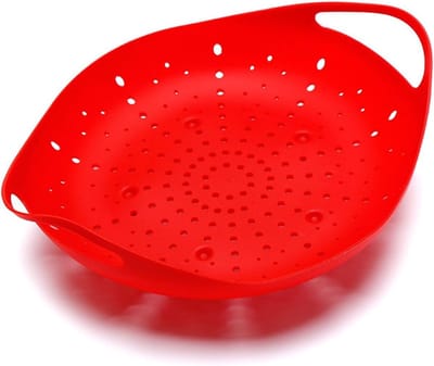 Stoommand Siliconen - Keuken Mandje - Gezond Koken - Afvoersysteem Vet - Niet Gespecificeerd - Rood