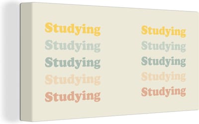 Canvas Schilderij Quotes - Studenleven - Leren - Studenten - 40x20 cm - Wanddecoratie