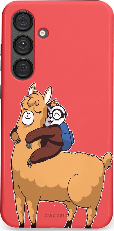 Casetastic hoesje geschikt voor Samsung Galaxy S25 Plus - Dubbellaagse bescherming - Lui en lekker - Fashion Case - Koraal Goud