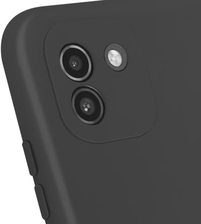 Jaym, Hoesje geschikt voor Samsung Galaxy A03 4G - Siliconen met Microvezel, Zwart