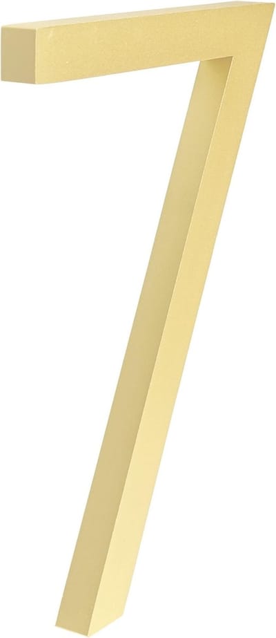 Milano Gold Huisnummer 7 - 15 cm hoog - Aluminium - Goud Modern Huisnummer - Goud Huisnummer - Huisnummer Goud - Groot goud huisnummer