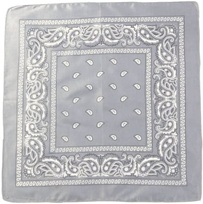 Fako Fashion - Bandana - Hoofddoek - Mondbescherming - Zakdoek - Paisley - Grijs - 3 Stuks