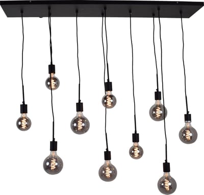 Urban interiors Bulby 10 lichts Hanglamp Zwart - Metaal - 130x25x130