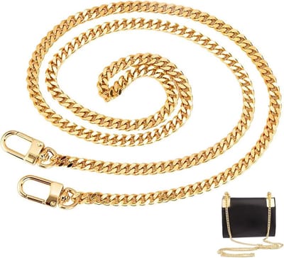 Tasketting, goud, 120 cm, ketting, draagriem, metalen schouderriem voor doe-het-zelf tassen, handtaskettingen, schoudertas, handtas, vervangingsketting