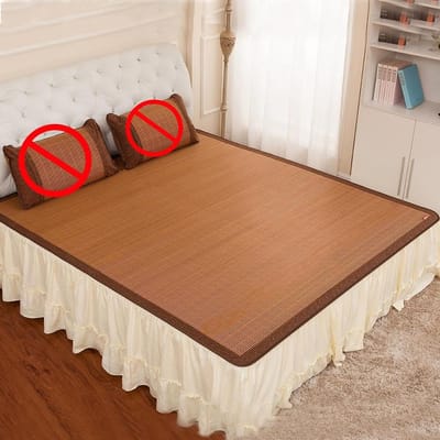 Bamboe Bedmat - Koelmat Zomer - Rustgevende Slaap - Dubbelzijdig Ontwerp - 150x220cm - Natuurlijk