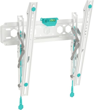 ONKRON De TM5-W wandbeugel voor 32" tot 65" TV's - Kantelbaar voor platte en gebogen tv's, monitoren, plasma, LCD - Ultradun, tot 68 kg Max VESA-wandmontage TV 400x400 mm Wit TM5-W
