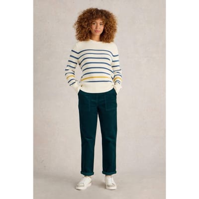 White Stuff Twister Cord Trouser Dark Green Maat: 6 | Straight Broeken Outlet | Dames | Groen