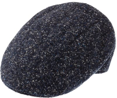Winterpet Flatcap met fleece voering wol melange Navy Blauw maat 57