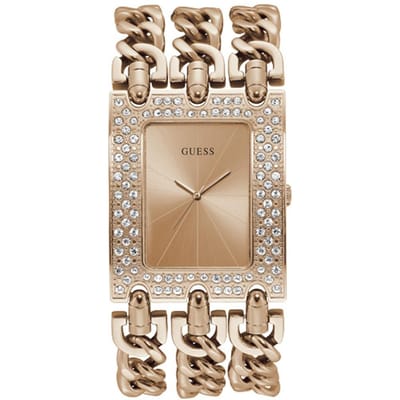 GUESS Heavy Metal Roségoud Metaal Dames Quartz W1275L3 rosé gouden kleur
