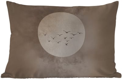 Buitenkussens - Tuin - Vogel - Beige - Japandi - 50x30 cm