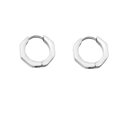 WeLoveSilver - chirurgisch stalen oorringen - zilverkleurig - hoekig