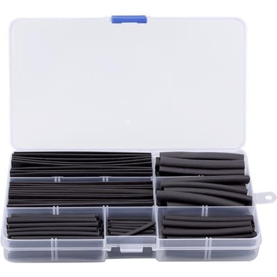 150pcs/set RC Gaine de Câble 2:1 Tube Thermo-Rétractable Noir