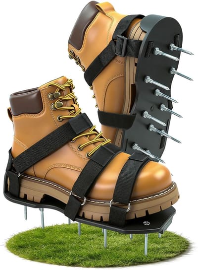 Gazonbeluchterschoenen - Tuinschoenen Spikes - Gazon Onderhoud - Klittenband Sluiting - Eenheidsmaat - Zwart