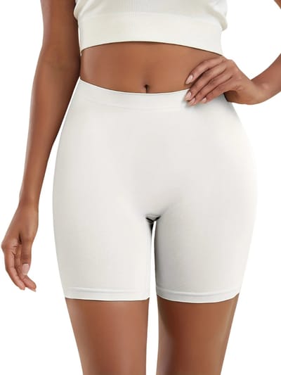 Livano Biker Short Dames - Korte Legging - Lange Onderbroek - Bikershort - Met Pijpjes - Wit - Maat S