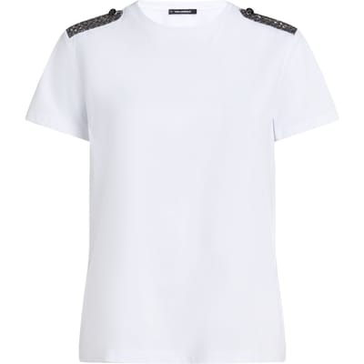 Karl Lagerfeld Boucle Detail T-shirt White Taglia: S | Maglie Sportivi Outlet | Donna | Bianco