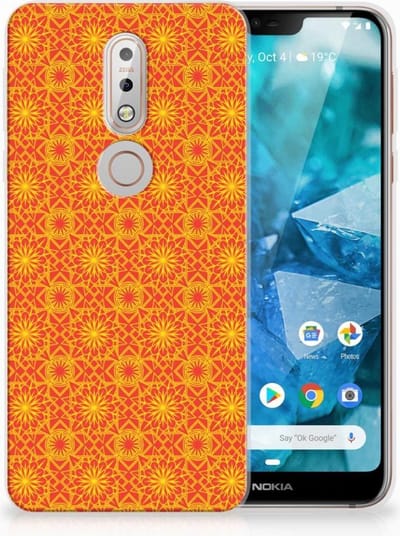 Nokia 7.1 TPU bumper Batik Oranje