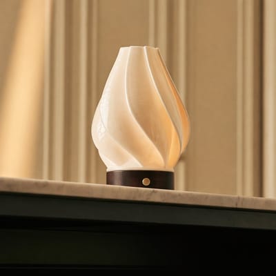 Tavellio Terra Oplaadbare Tafellamp – H23 – Porselein en 3D geprint – Donkerbruin