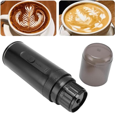 Draagbaar Koffiezetapparaat - Reis Koffiezetter - Koffie Maken - Snelle Verwarming - 80 ml Tank - Zwart