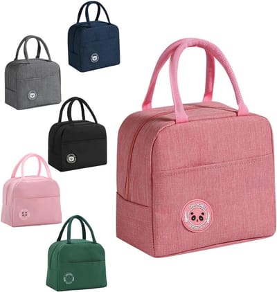 Ruime 6 Liter Geïsoleerde Lunchtas met Aluminium Voering - Vouwbare Schooltas voor Kantoor en Picknick (Roze)