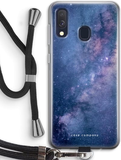 Case Company® - Hoesje met koord geschikt voor Samsung Galaxy A40 hoesje met Koord - Nebula - Telefoonhoesje met Zwart Koord - Bescherming aan alle Kanten en Over de Schermrand